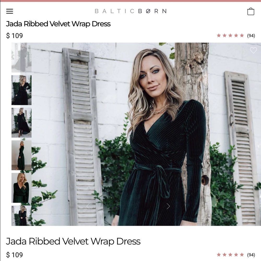 NWT baltic born Jada velvet wrap dress